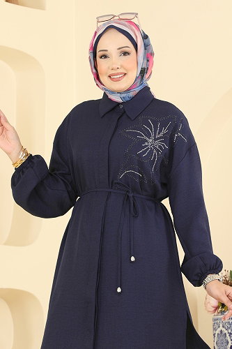 moda selvim بلوز كحلي 2924SLK540 - Thumbnail