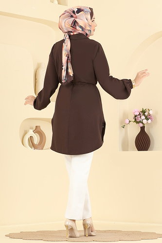 moda selvim Tunic 2926SLK540 Bitter Brown - Thumbnail