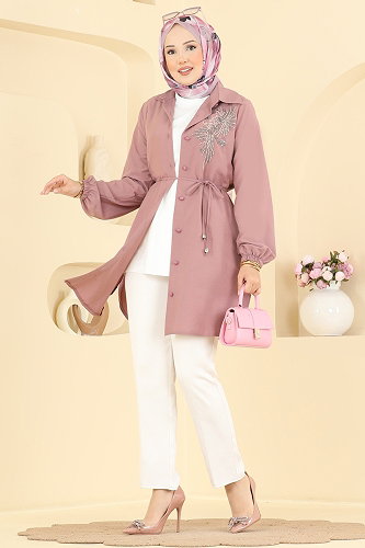 moda selvim بلوز وردي 2926SLK540 - Thumbnail