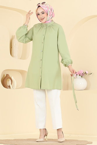 moda selvim Tunic 2932SLK540 Almond Green - Thumbnail