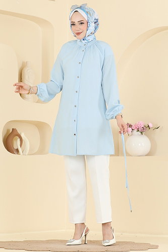 moda selvim Tunic 2932SLK540 Baby Blue - Thumbnail