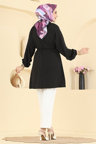 moda selvim Tunic 2932SLK540 Black - Thumbnail