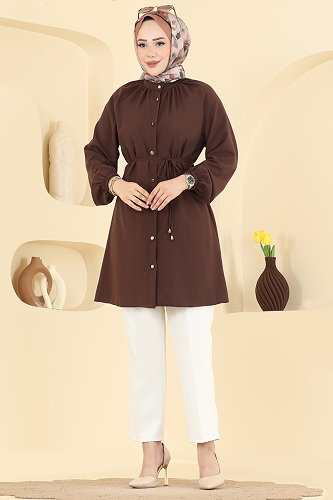 moda selvim بلوز بني 2932SLK540 - Thumbnail