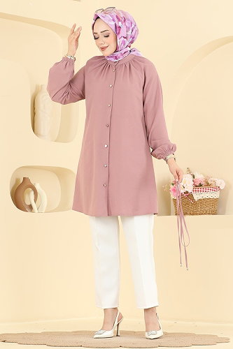 moda selvim بلوز وردي 2932SLK540 - Thumbnail