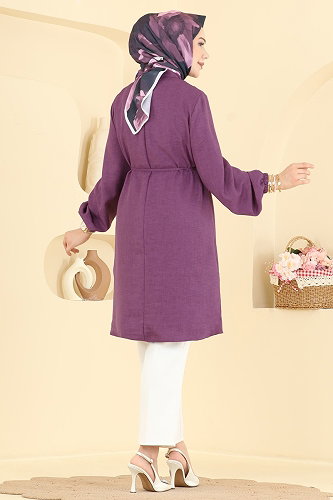 moda selvim Tunic 2938SLK540 Dark Lilac - Thumbnail