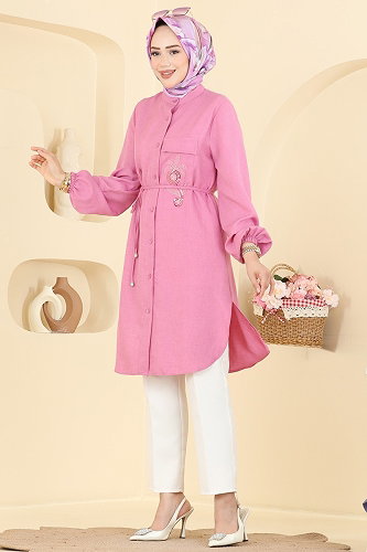 moda selvim Tunic 2938SLK540 Pink - Thumbnail