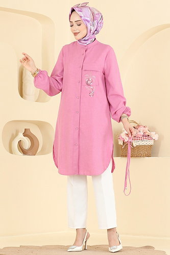 moda selvim Tunic 2938SLK540 Pink - Thumbnail