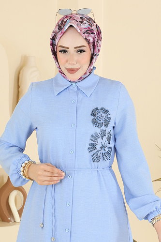 moda selvim Tunic 2941SLK540 Baby Blue - Thumbnail