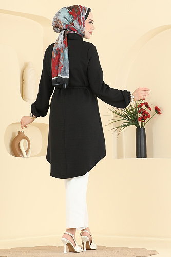 moda selvim Tunic 2941SLK540 Black - Thumbnail