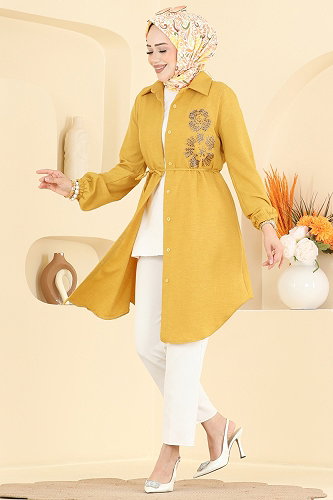 moda selvim Tunic 2941SLK540 Mustard - Thumbnail