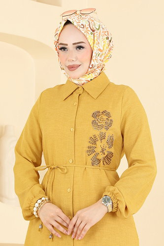 moda selvim Tunic 2941SLK540 Mustard - Thumbnail