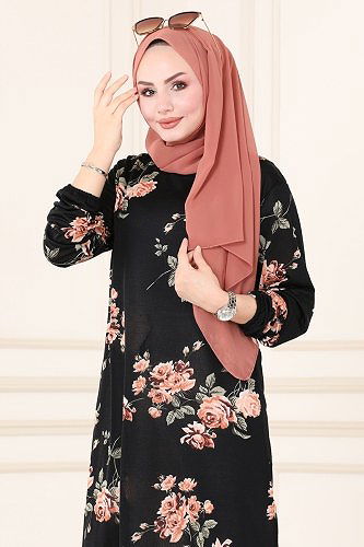 moda selvim Tunic 3002MNT741 Flower Pattern - Thumbnail