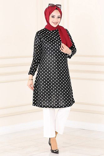 moda selvim Tunic 3002MNT741 Polka Dot - Thumbnail