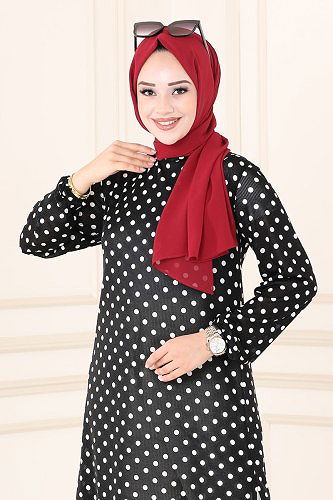 moda selvim 3002MNT741 منقط بلوز طويل - Thumbnail