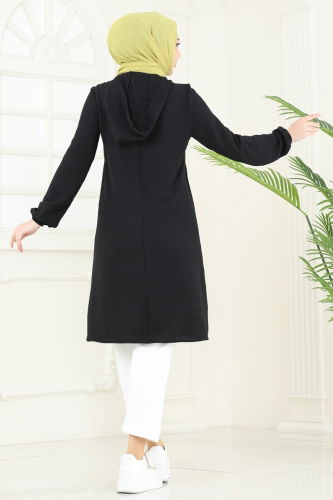 moda selvim Tunic 3003BM387 Black - Thumbnail