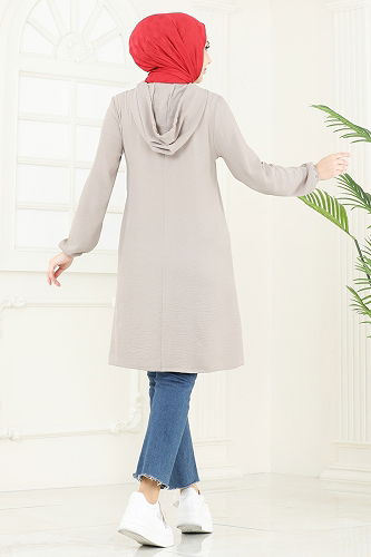 moda selvim بلوز بيج 3003BM387 - Thumbnail