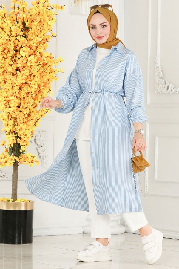 Modaselvim BIG SEASON DISCOUNT Tunic 3003HBS856 Pattern 1 Baby Blue