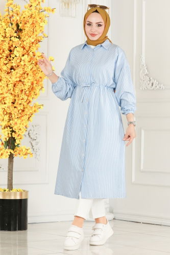 moda selvim Tunic 3003HBS856 Pattern 1 Baby Blue - Thumbnail