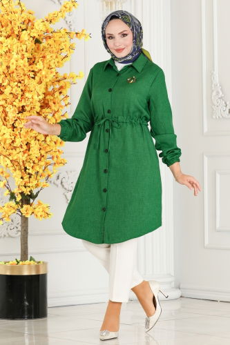 moda selvim Tunic 3006KTR750 Benetton Green - Thumbnail