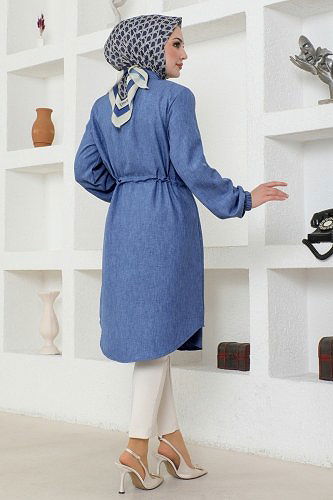 moda selvim Tunic 3006KTR750 Indigo - Thumbnail