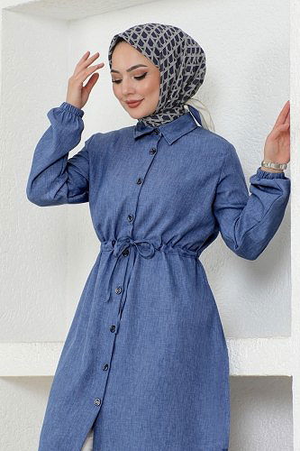 moda selvim بلوز ازرق 3006KTR750 - Thumbnail