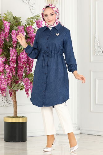 moda selvim Tunic 3006KTR750 Navy Blue - Thumbnail