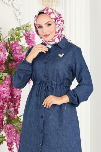 moda selvim Tunic 3006KTR750 Navy Blue - Thumbnail