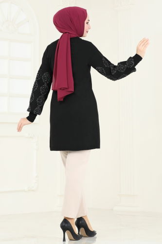 moda selvim Tunic 3008AYD574 Black - Thumbnail