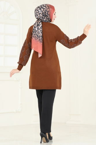 moda selvim Tunic 3008AYD574 Brown - Thumbnail