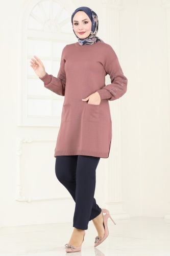 moda selvim Tunic 3008AYD574 Rose Dried - Thumbnail