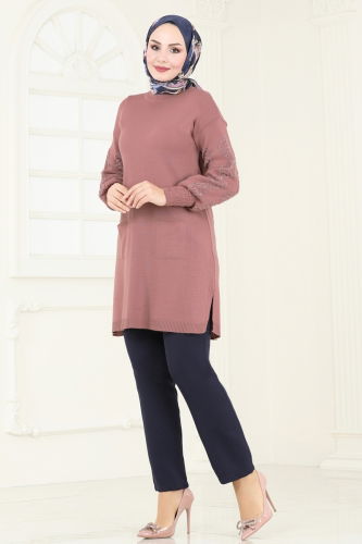 moda selvim Tunic 3008AYD574 Rose Dried - Thumbnail