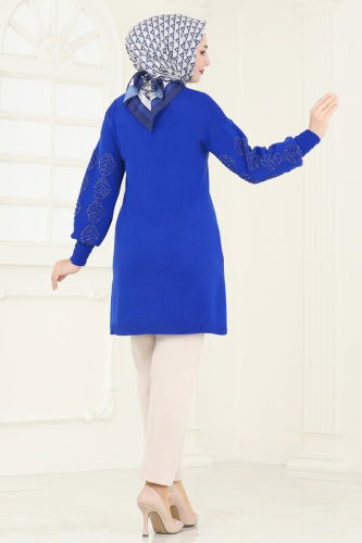 moda selvim Tunic 3008AYD574 Saxe - Thumbnail