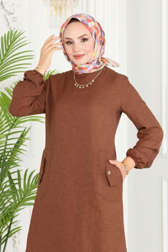 moda selvim Tunic 3009KTR750 Brown - Thumbnail