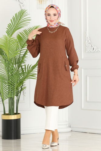 moda selvim Tunic 3009KTR750 Brown - Thumbnail