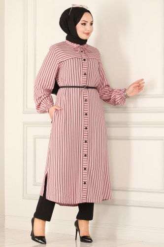 moda selvim Tunic 3011BLU797 Dusty Rose - Thumbnail