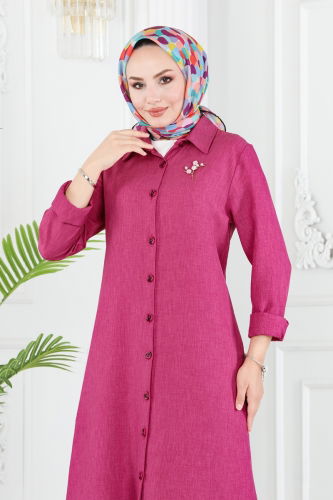 moda selvim Tunic 3012KTR750 Fuchsia - Thumbnail