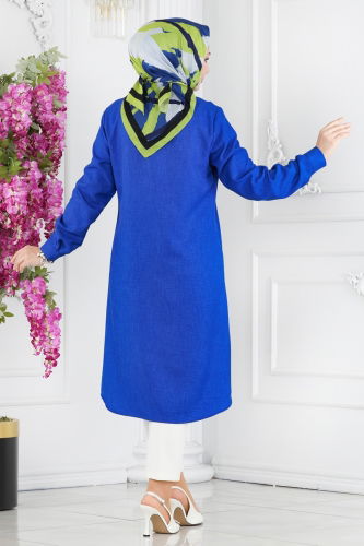 moda selvim Tunic 3012KTR750 Saks - Thumbnail