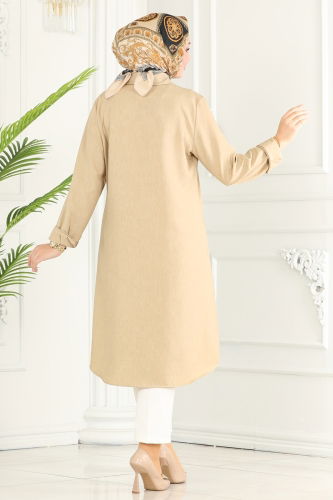 moda selvim Tunic 3012KTR750 Stone - Thumbnail