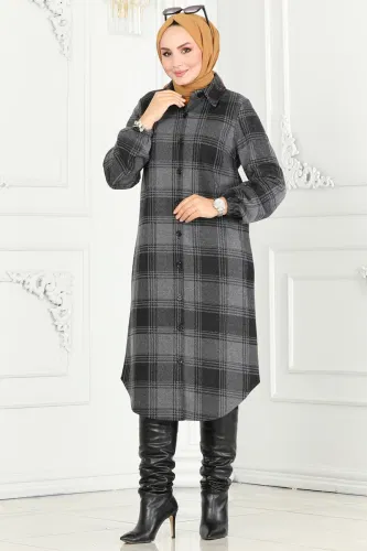 moda selvim Tunic 3022KTR750 Anthracite - Thumbnail