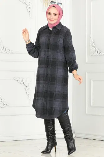 moda selvim Tunic 3022KTR750 Indigo - Thumbnail