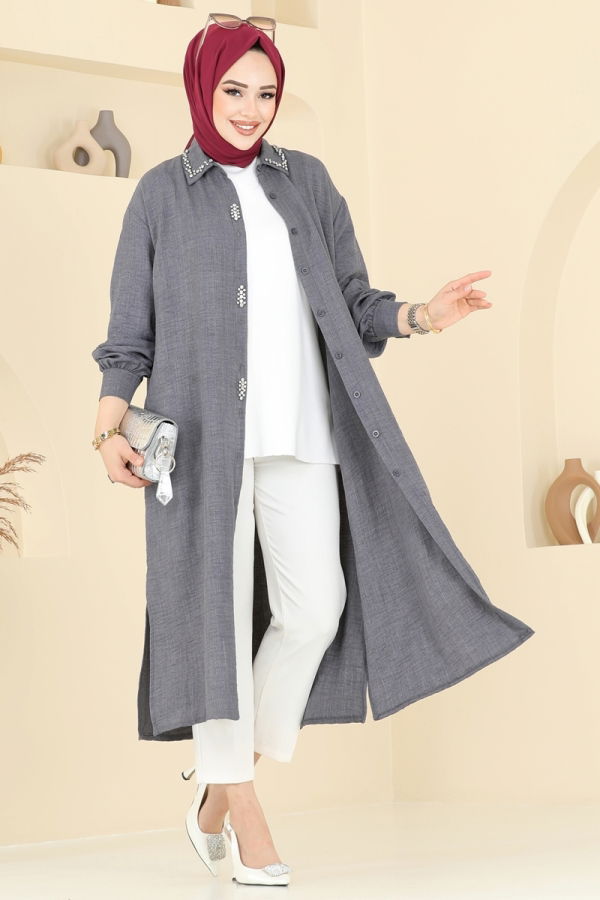 Modaselvim تونيكات بلوز رمادي غامق 302HBS856