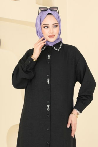 moda selvim Tunic 302HBS856 Black - Thumbnail