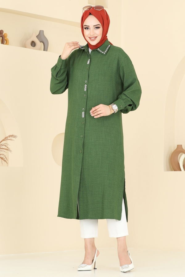 Modaselvim تونيكات بلوز اخضر عفني 302HBS856