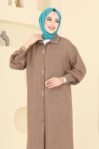 moda selvim Tunic 302HBS856 Light Brown - Thumbnail