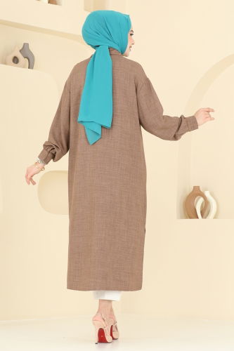 moda selvim Tunic 302HBS856 Light Brown - Thumbnail