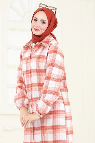 moda selvim بلوز سكري وبرتقالي 3036KTR750 - Thumbnail