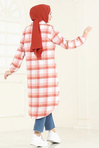 moda selvim بلوز سكري وبرتقالي 3036KTR750 - Thumbnail