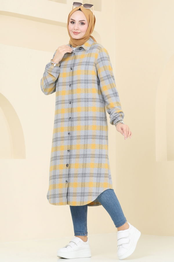 Modaselvim Tunic Tunic 3036KTR750 Mustard & Gray