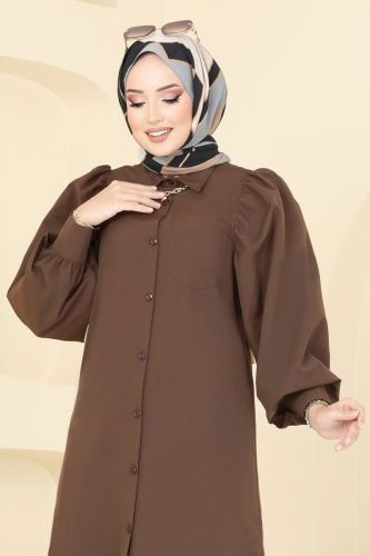 moda selvim Tunic 3039KTR750 Brown - Thumbnail