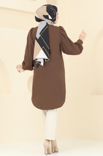 moda selvim Tunic 3039KTR750 Brown - Thumbnail